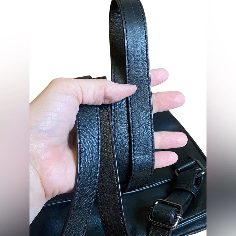 Margot New York Black Leather Crossbody Bag